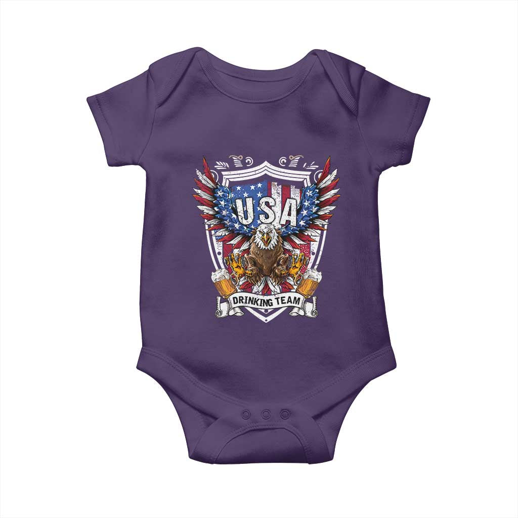 USA Drinking Team Baby Onesie TS09 Purple Print Your Wear