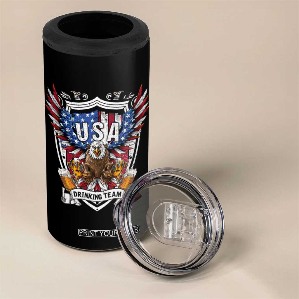 USA Drinking Team 4 in 1 Can Cooler Tumbler TS09 Print Your Wear
