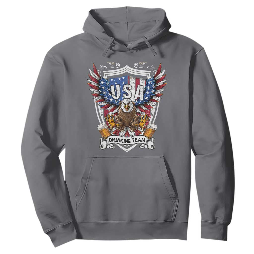 USA Drinking Team Hoodie TS09 Charcoal Print Your Wear