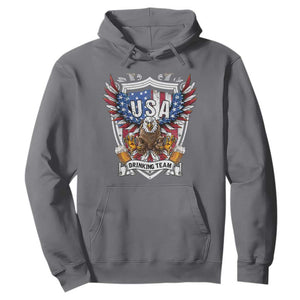 USA Drinking Team Hoodie TS09 Charcoal Print Your Wear