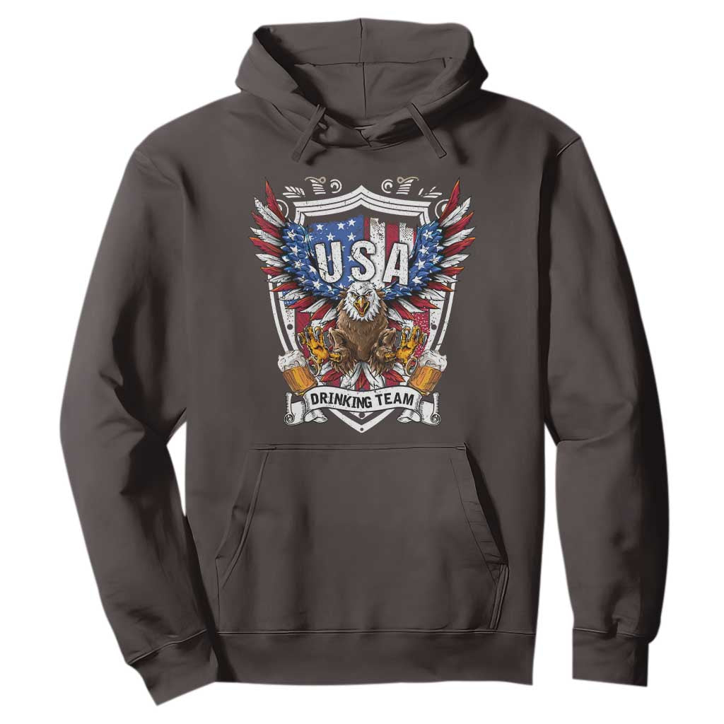 USA Drinking Team Hoodie TS09 Dark Chocolate Print Your Wear