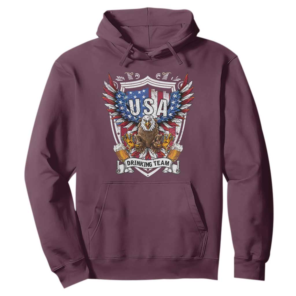 USA Drinking Team Hoodie TS09 Maroon Print Your Wear