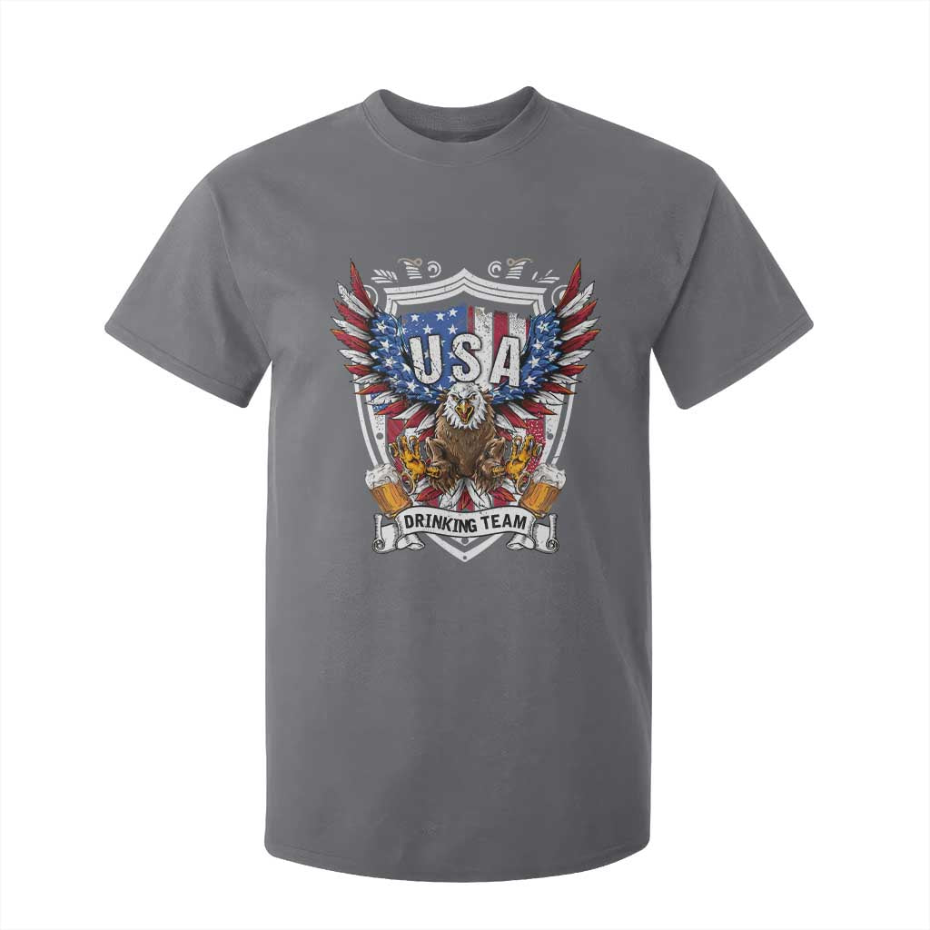 USA Drinking Team T Shirt For Kid TS09 Charcoal Print Your Wear