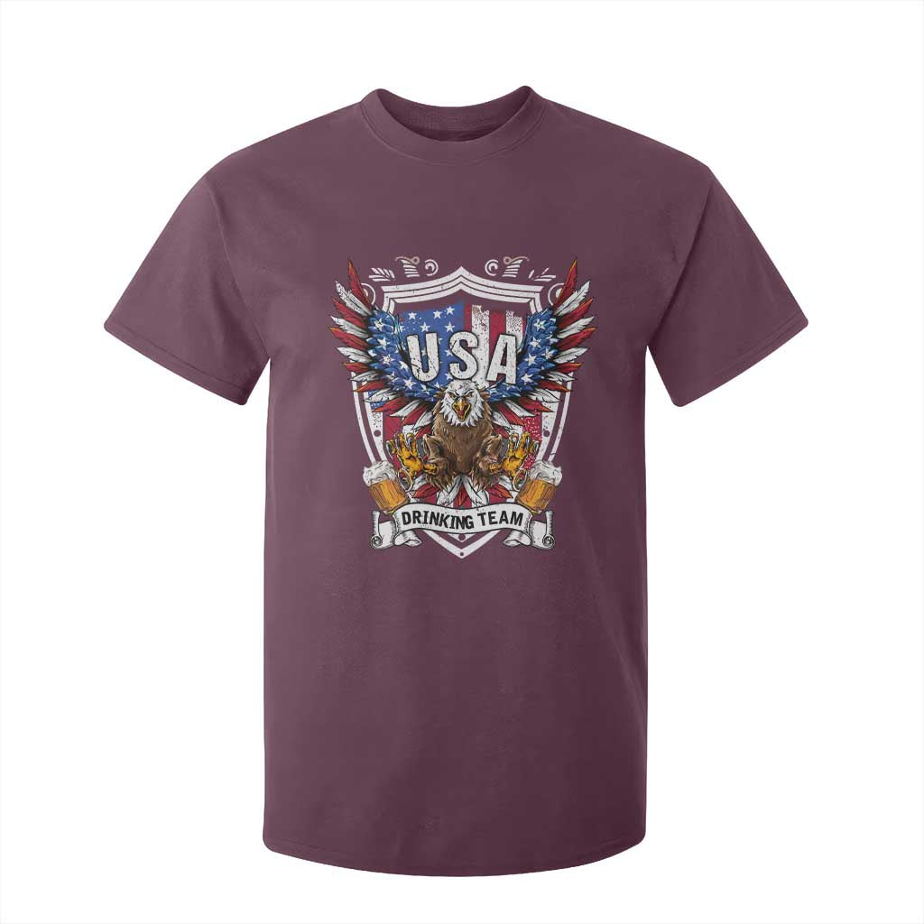USA Drinking Team T Shirt For Kid TS09 Maroon Print Your Wear