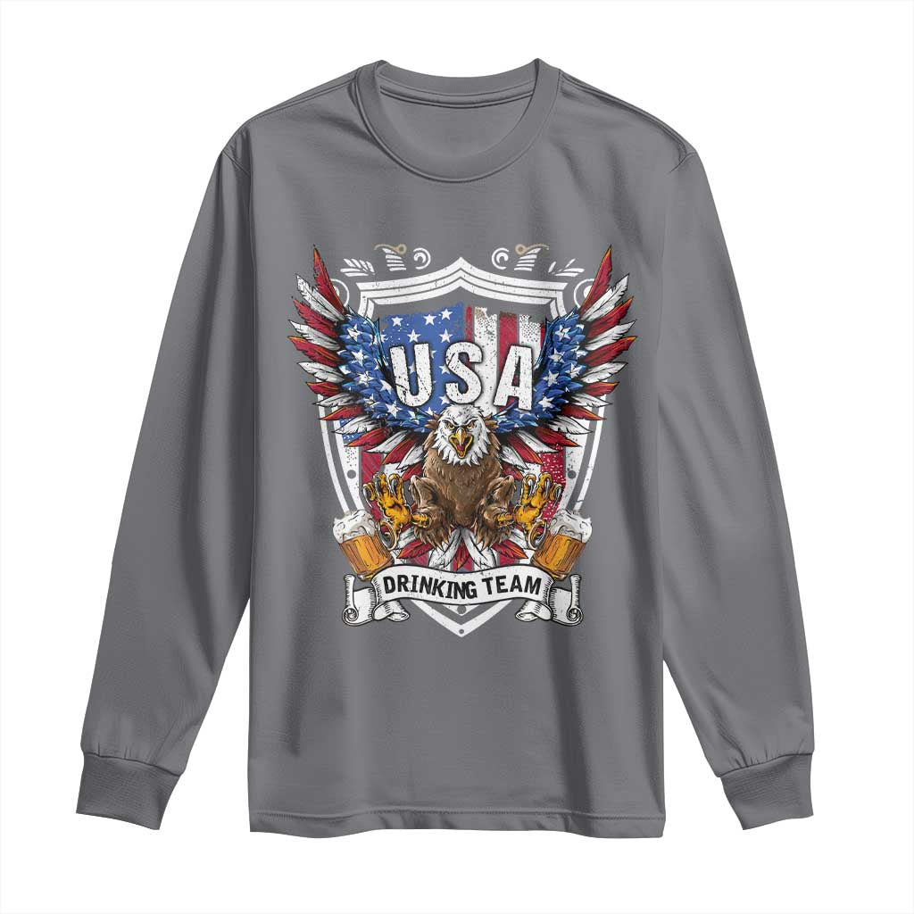 USA Drinking Team Long Sleeve Shirt TS09 Charcoal Print Your Wear