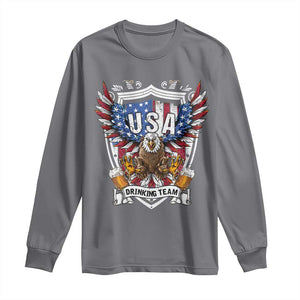 USA Drinking Team Long Sleeve Shirt TS09 Charcoal Print Your Wear