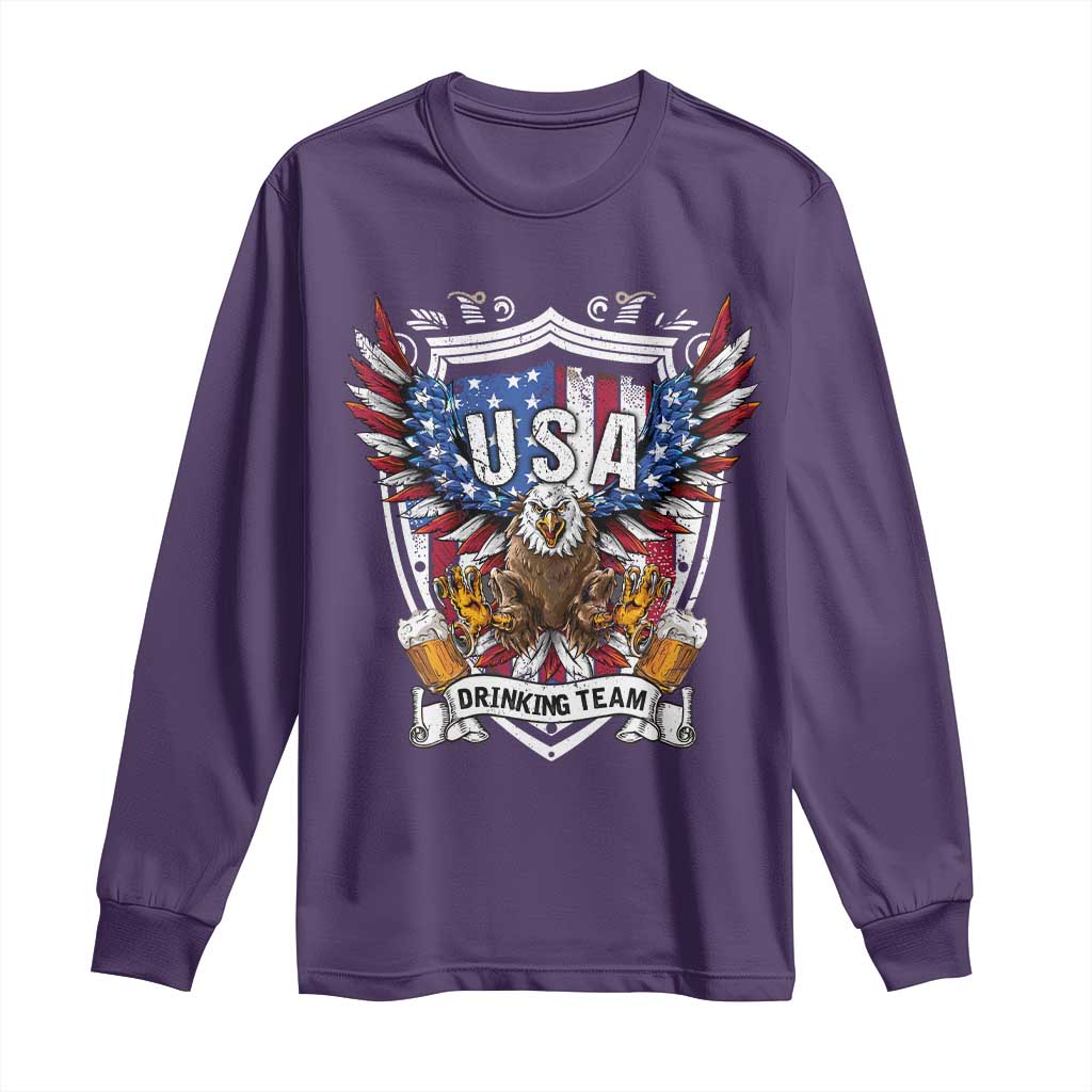 USA Drinking Team Long Sleeve Shirt TS09 Purple Print Your Wear