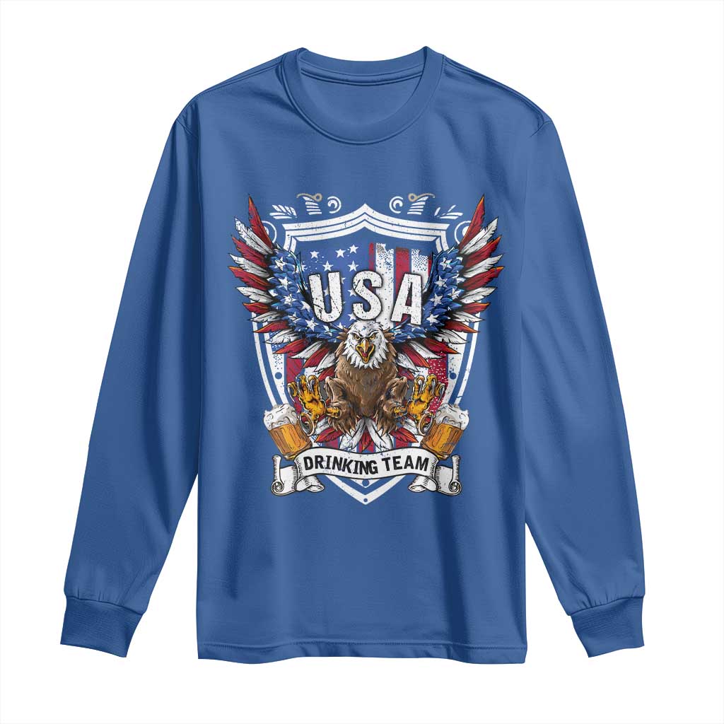 USA Drinking Team Long Sleeve Shirt TS09 Royal Blue Print Your Wear