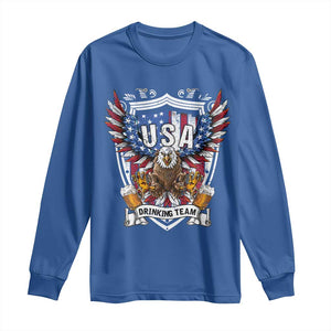 USA Drinking Team Long Sleeve Shirt TS09 Royal Blue Print Your Wear
