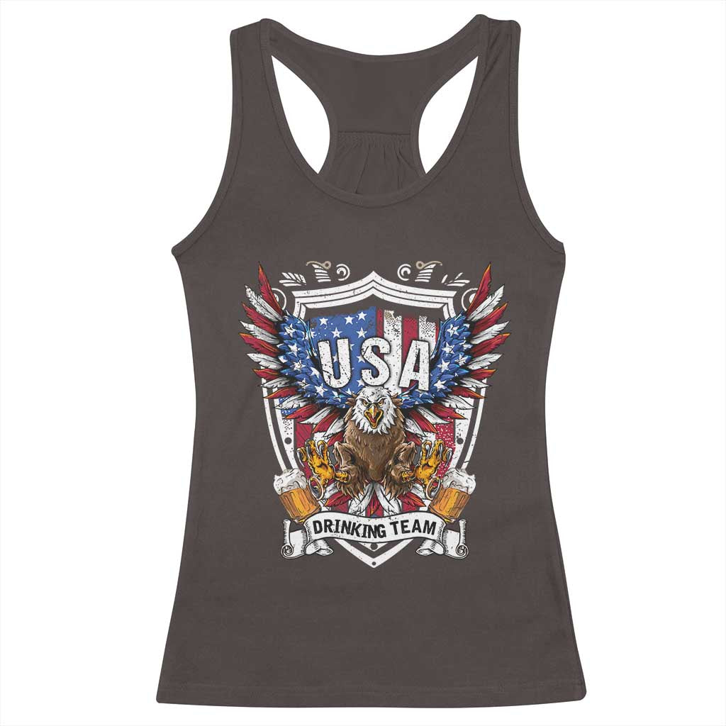 USA Drinking Team Racerback Tank Top TS09 Dark Chocolate Print Your Wear