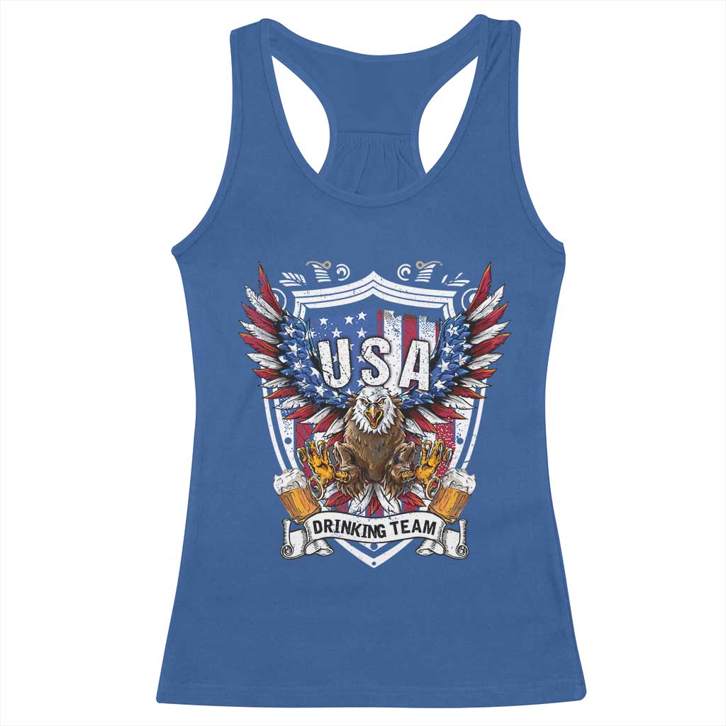 USA Drinking Team Racerback Tank Top TS09 Royal Blue Print Your Wear