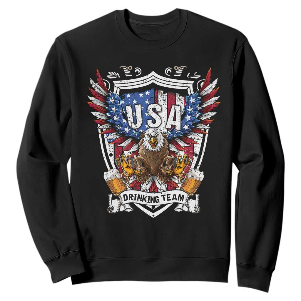 USA Drinking Team Sweatshirt TS09 Black Print Your Wear