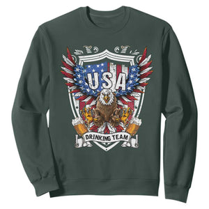 USA Drinking Team Sweatshirt TS09 Dark Forest Green Print Your Wear