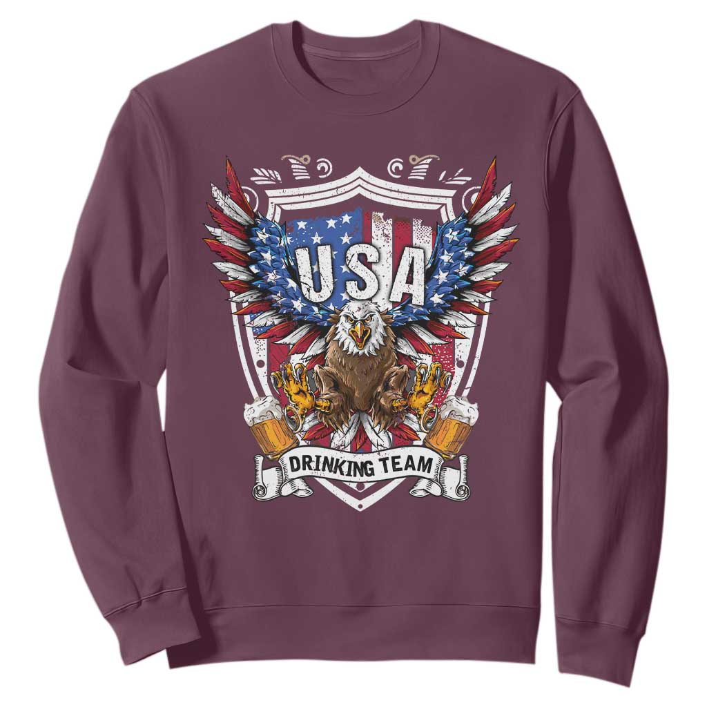 USA Drinking Team Sweatshirt TS09 Maroon Print Your Wear