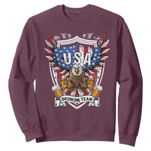 USA Drinking Team Sweatshirt TS09 Maroon Print Your Wear