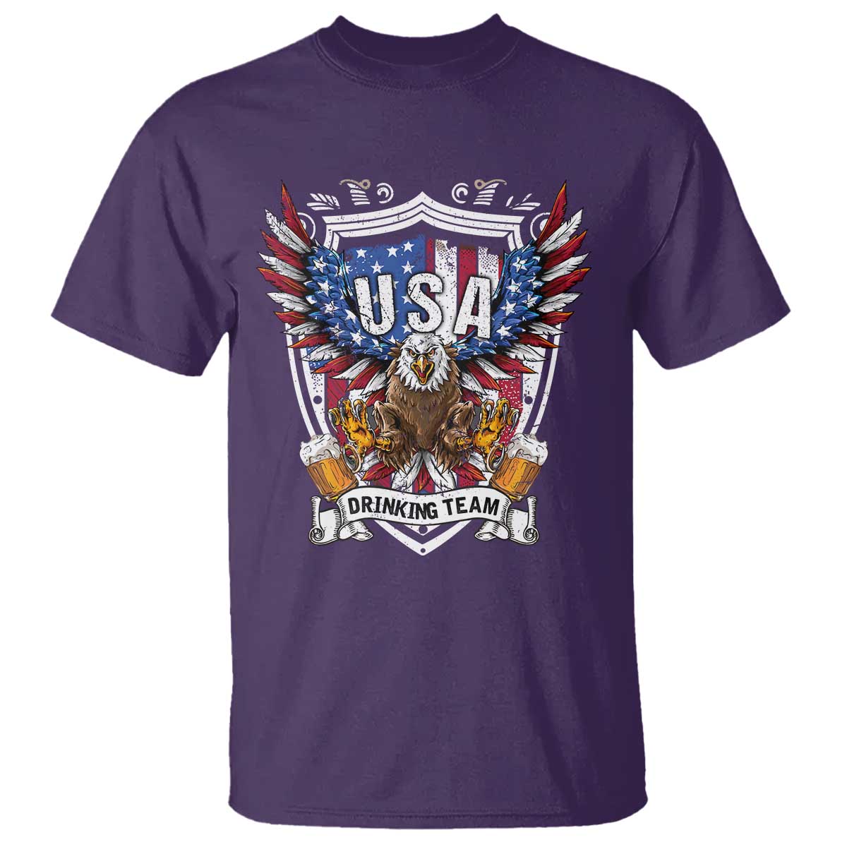 USA Drinking Team T Shirt TS09 Purple Print Your Wear