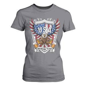USA Drinking Team T Shirt For Women TS09 Charcoal Print Your Wear