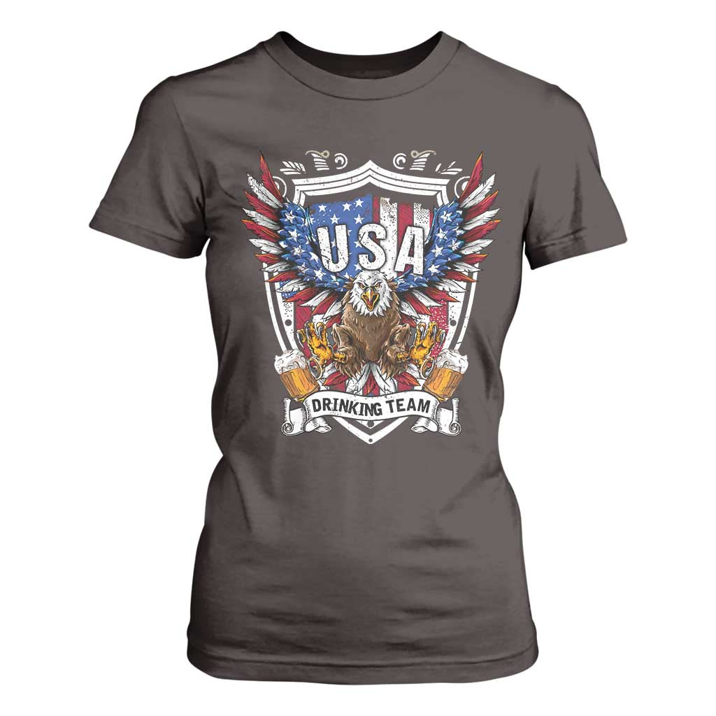 USA Drinking Team T Shirt For Women TS09 Dark Chocolate Print Your Wear