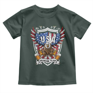 USA Drinking Team Toddler T Shirt TS09 Dark Forest Green Print Your Wear