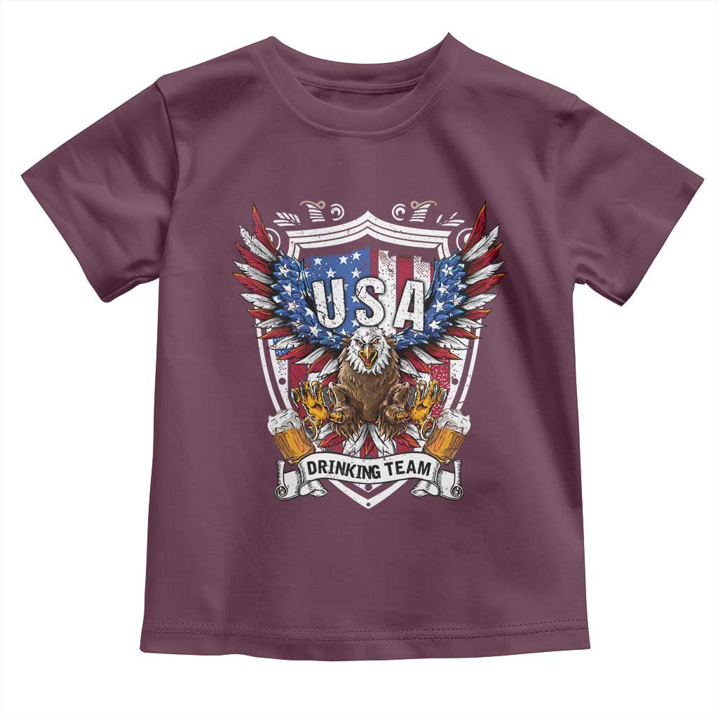 USA Drinking Team Toddler T Shirt TS09 Maroon Print Your Wear