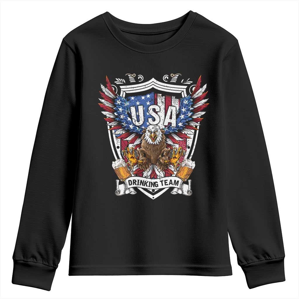 USA Drinking Team Youth Sweatshirt TS09 Black Print Your Wear