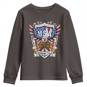 USA Drinking Team Youth Sweatshirt TS09 Dark Chocolate Print Your Wear