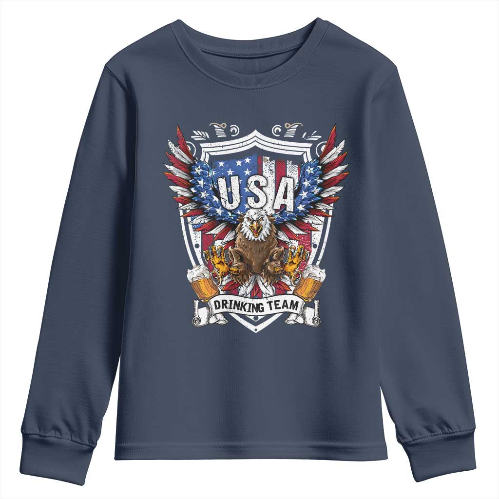 USA Drinking Team Youth Sweatshirt TS09 Navy Print Your Wear