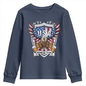 USA Drinking Team Youth Sweatshirt TS09 Navy Print Your Wear