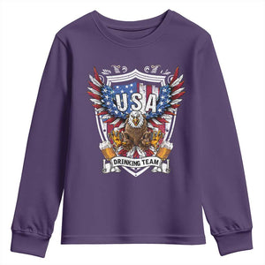 USA Drinking Team Youth Sweatshirt TS09 Purple Print Your Wear