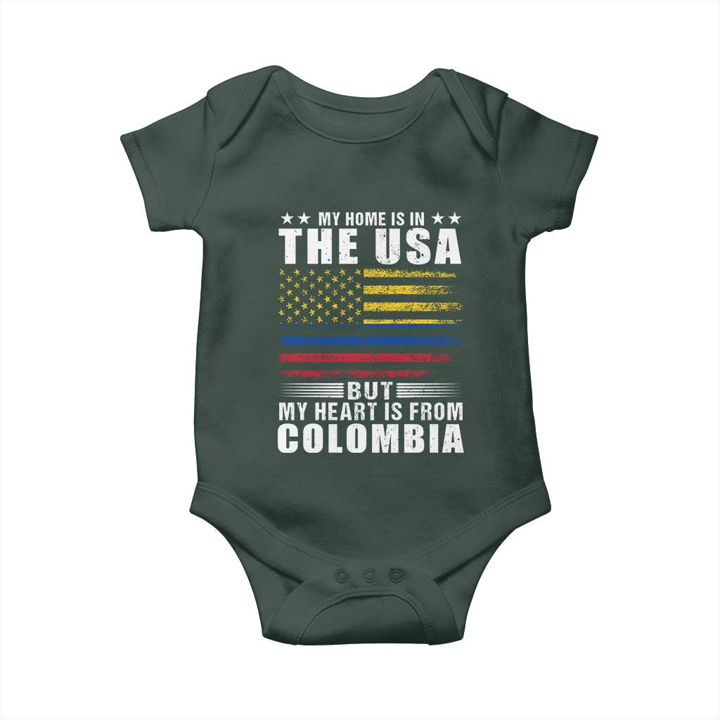 Colombian American Baby Onesie My Home Is In The USA But My Heart Is From Colombia TS09 Print Your Wear