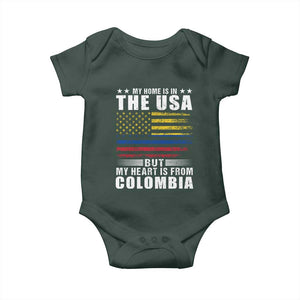 Colombian American Baby Onesie My Home Is In The USA But My Heart Is From Colombia TS09 Print Your Wear