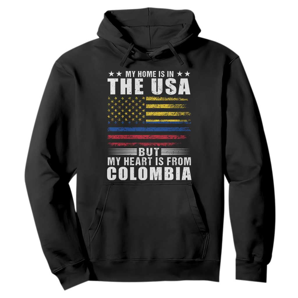 Colombian American Hoodie My Home Is In The USA But My Heart Is From Colombia TS09 Black Print Your Wear