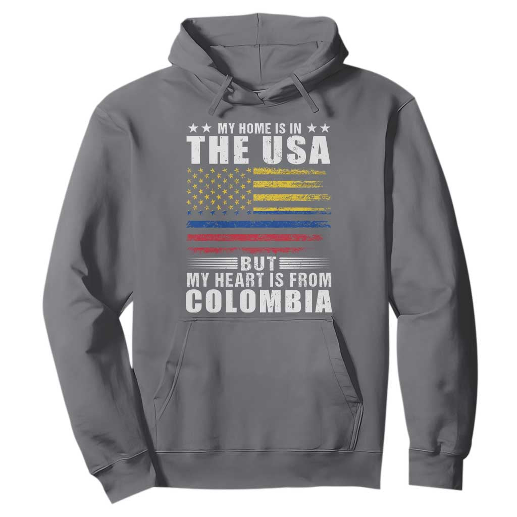 Colombian American Hoodie My Home Is In The USA But My Heart Is From Colombia TS09 Charcoal Print Your Wear