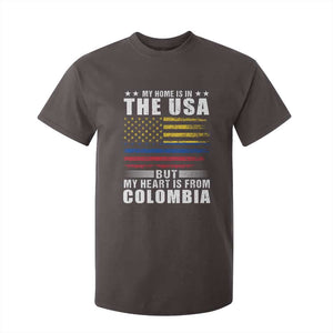 Colombian American T Shirt For Kid My Home Is In The USA But My Heart Is From Colombia TS09 Dark Chocolate Print Your Wear