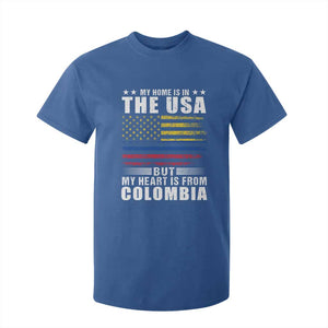 Colombian American T Shirt For Kid My Home Is In The USA But My Heart Is From Colombia TS09 Royal Blue Print Your Wear