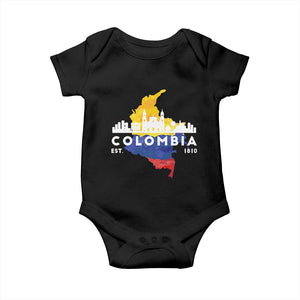 Colombian Pride Baby Onesie Colombia Est. 1810 TS09 Black Print Your Wear