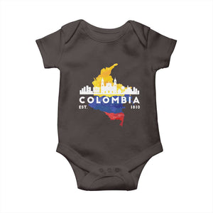 Colombian Pride Baby Onesie Colombia Est. 1810 TS09 Dark Chocolate Print Your Wear