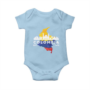 Colombian Pride Baby Onesie Colombia Est. 1810 TS09 Light Blue Print Your Wear