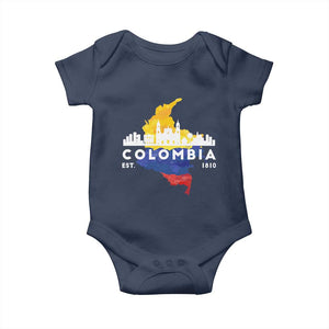 Colombian Pride Baby Onesie Colombia Est. 1810 TS09 Navy Print Your Wear