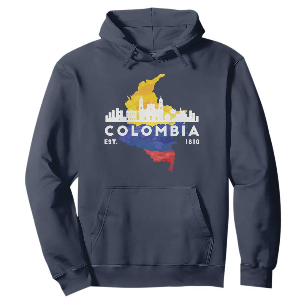 Colombian Pride Hoodie Colombia Est. 1810 TS09 Navy Print Your Wear