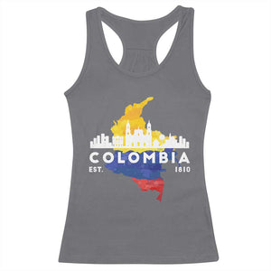 Colombian Pride Racerback Tank Top Colombia Est. 1810 TS09 Charcoal Print Your Wear