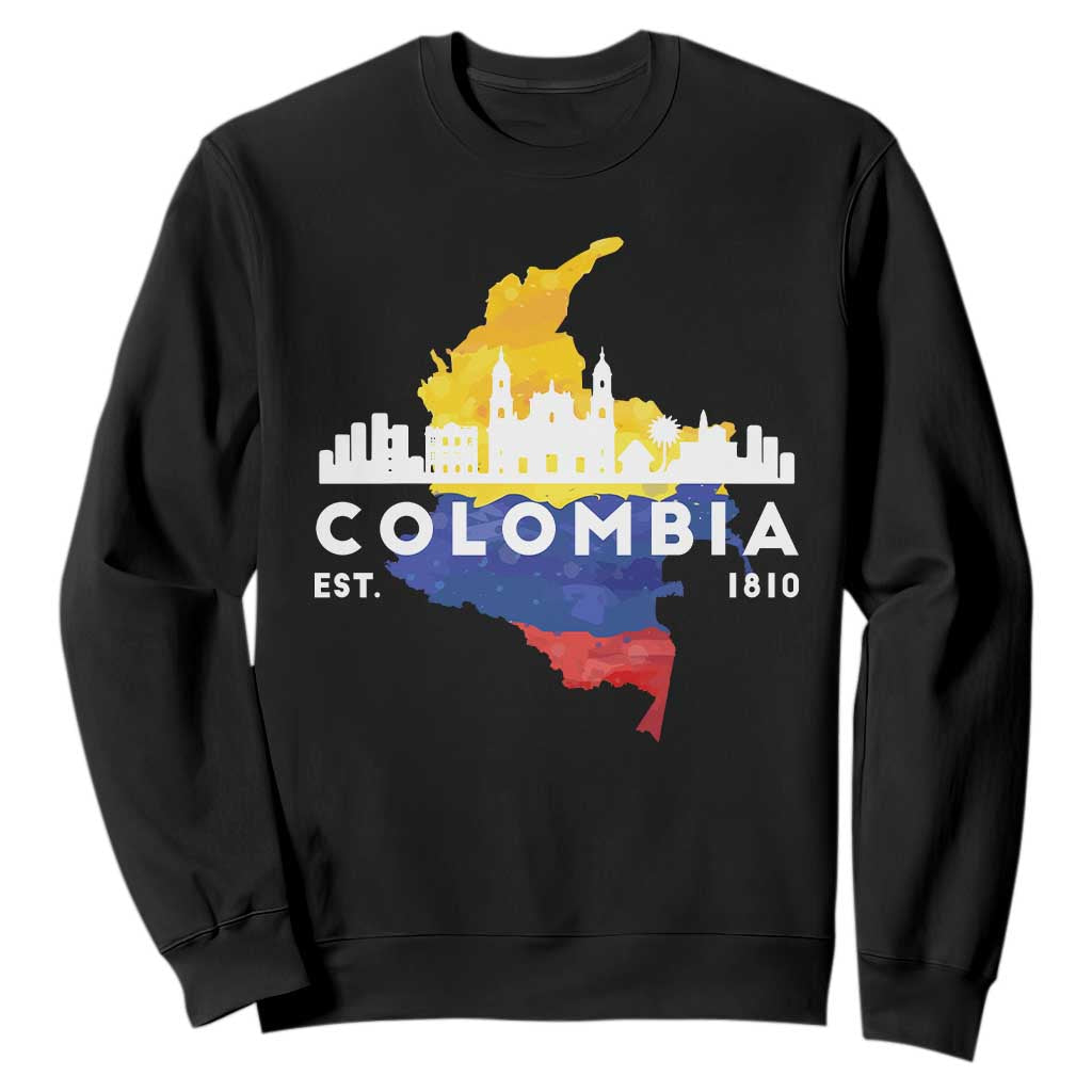 Colombian Pride Sweatshirt Colombia Est. 1810 TS09 Black Print Your Wear
