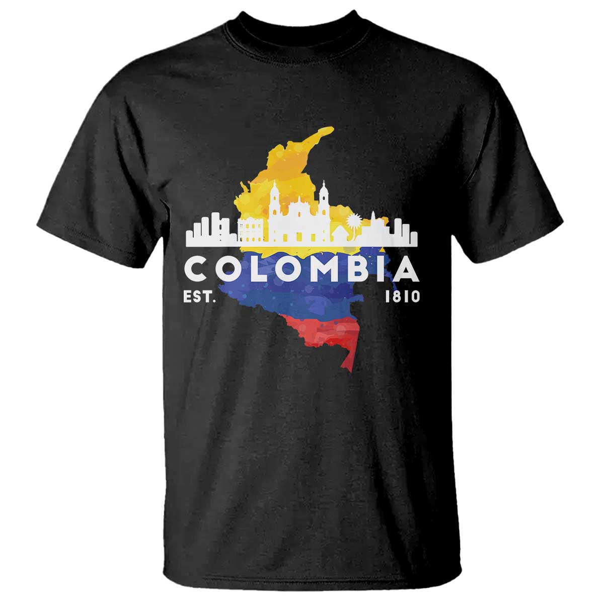Colombian Pride T Shirt Colombia Est. 1810 TS09 Black Print Your Wear