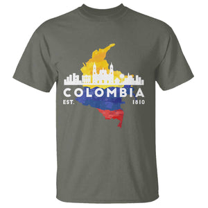 Colombian Pride T Shirt Colombia Est. 1810 TS09 Military Green Print Your Wear