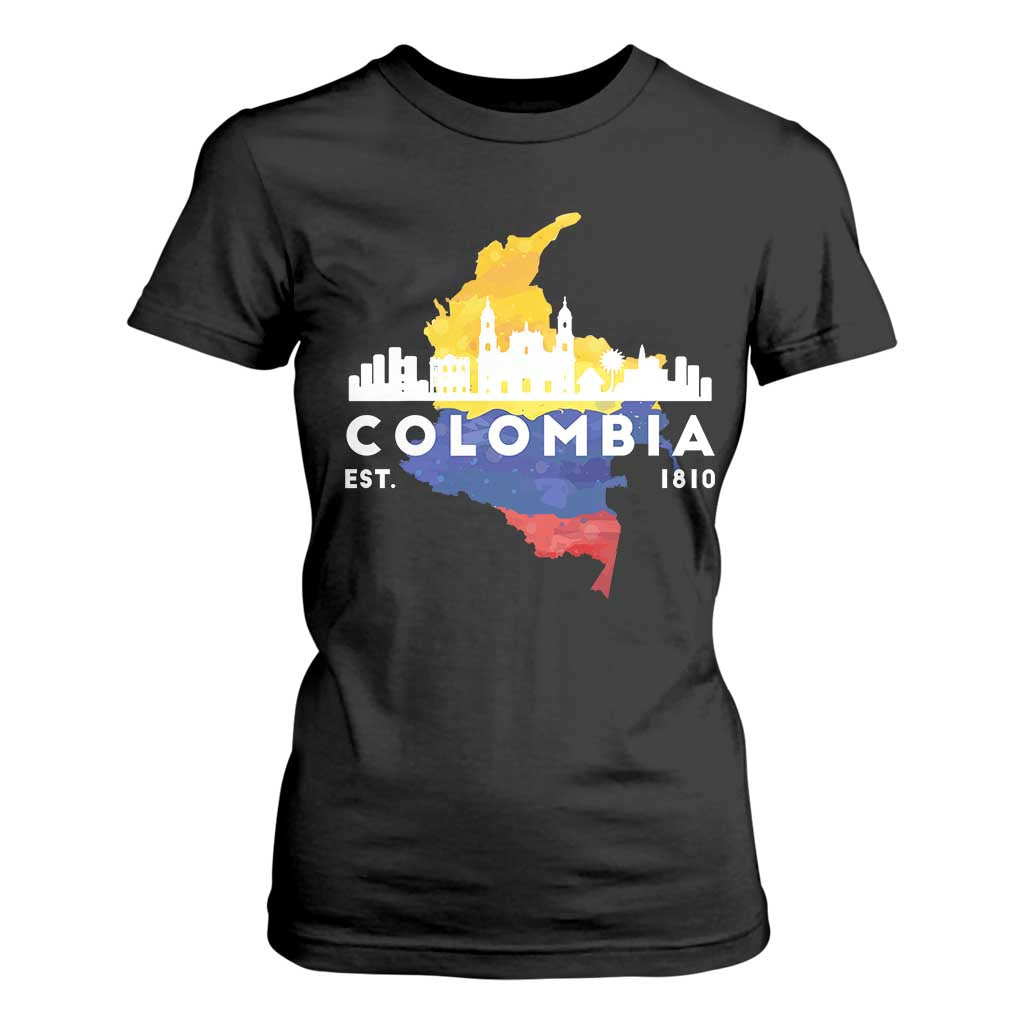 Colombian Pride T Shirt For Women Colombia Est. 1810 TS09 Black Print Your Wear