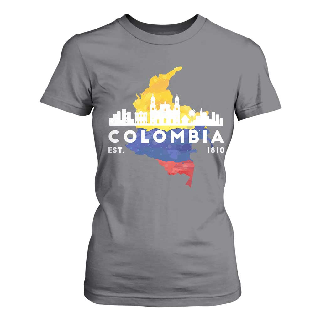 Colombian Pride T Shirt For Women Colombia Est. 1810 TS09 Charcoal Print Your Wear
