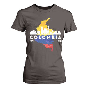 Colombian Pride T Shirt For Women Colombia Est. 1810 TS09 Dark Chocolate Print Your Wear