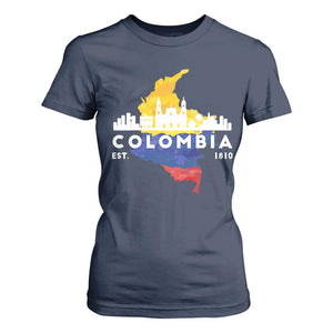 Colombian Pride T Shirt For Women Colombia Est. 1810 TS09 Navy Print Your Wear