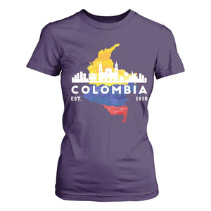 Colombian Pride T Shirt For Women Colombia Est. 1810 TS09 Purple Print Your Wear