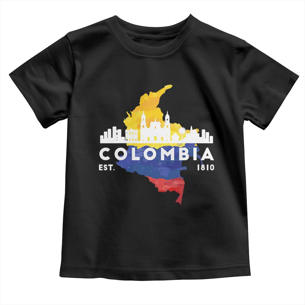 Colombian Pride Toddler T Shirt Colombia Est. 1810 TS09 Black Print Your Wear
